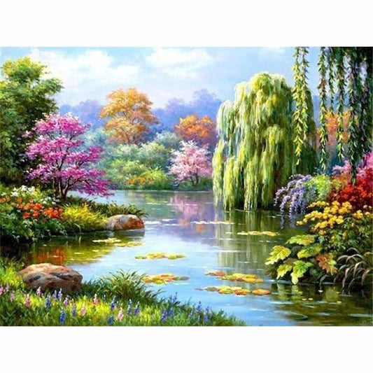 New Hot Sale Nature Forest Lake Pattern Diy Full Drill - 5D