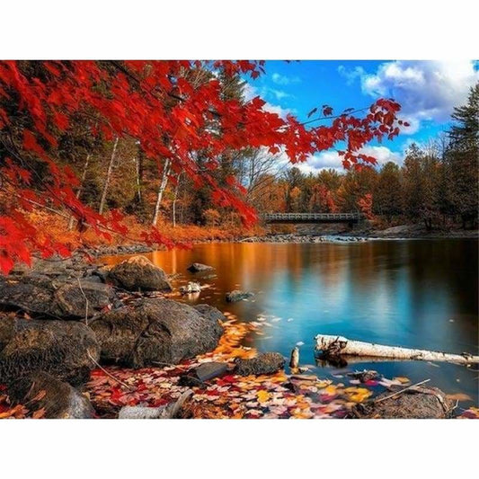 New Hot Sale Nature Forest Lake Pattern Diy Full Drill - 5D