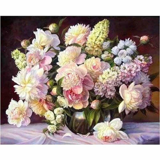 New Hot Sale Peony Flowers Square Full Drill - 5D Diy