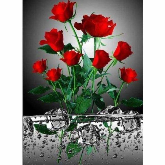 New Hot Sale Popular Red Flower Picture Diy Full Drill - 5D