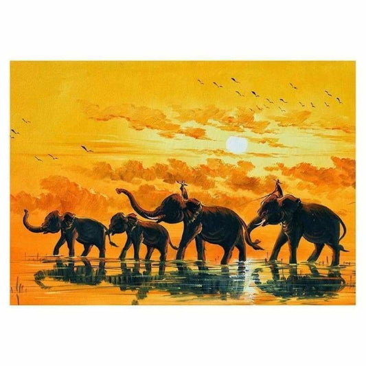 Full Drill - 5D DIY Diamond Painting Kits Elephant Family - NEEDLEWORK KITS