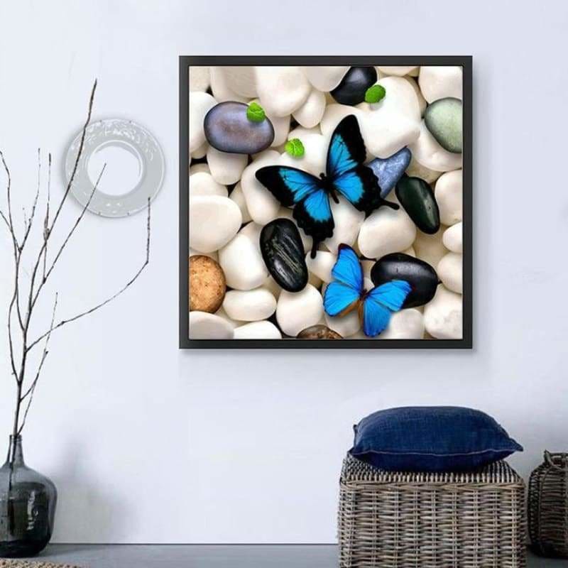 New Wall Decoration Blue Butterflys Full Drill - 5D Diy 
