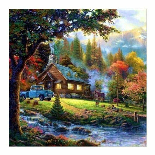 Full Drill - 5D Diamond Painting Kits Fantastic Dream Colorful Cottage - NEEDLEWORK KITS
