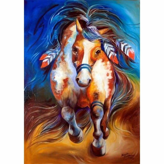 Oil Painting Style Colorful Horse Close Up Full Drill - 5D