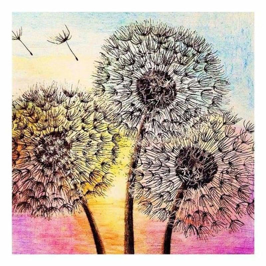 Full Drill - 5D Diamond Painting Kits Watercolored Dandelions - NEEDLEWORK KITS