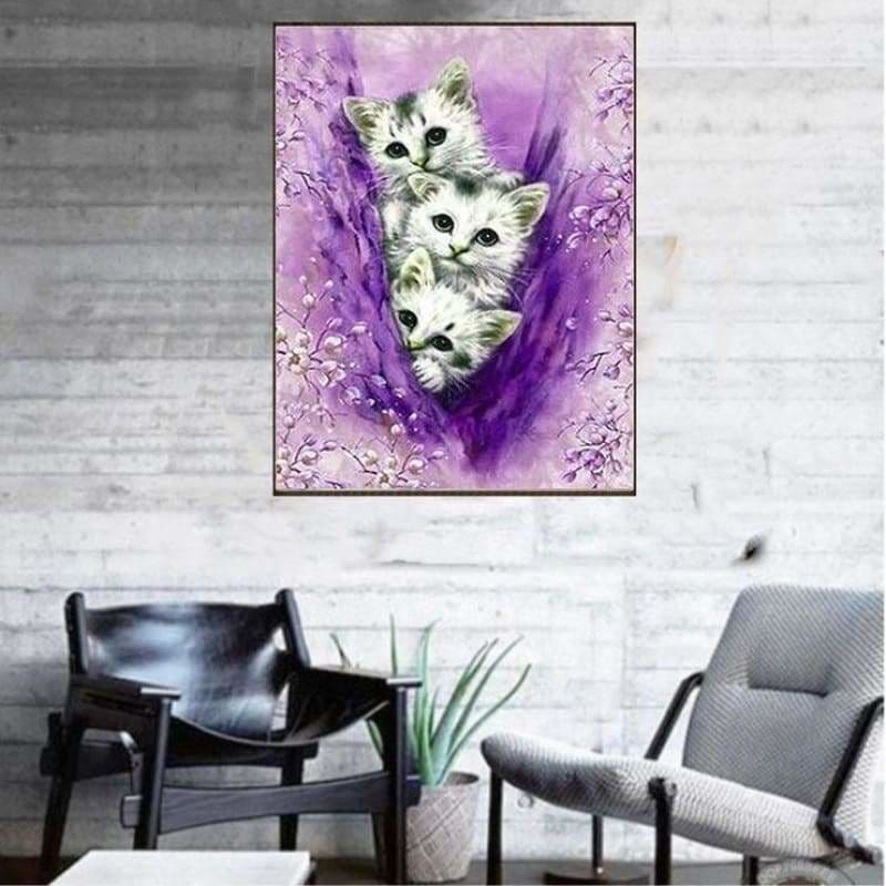 Oil Painting Style Cute Cats Full Drill - 5D Diy Diamond 