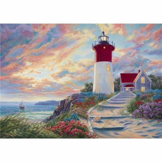 Oil Painting Style Landscape Lighthouse Full Drill - 5D Diy