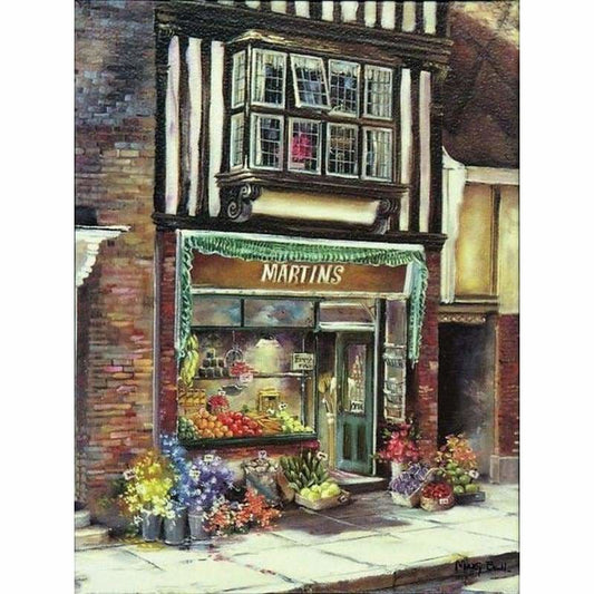 Oil Painting Style Landscape Street Wall Decor Full Drill -