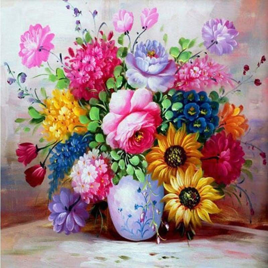 Oil Painting Style Popular Flower Full Drill - 5D Diy 