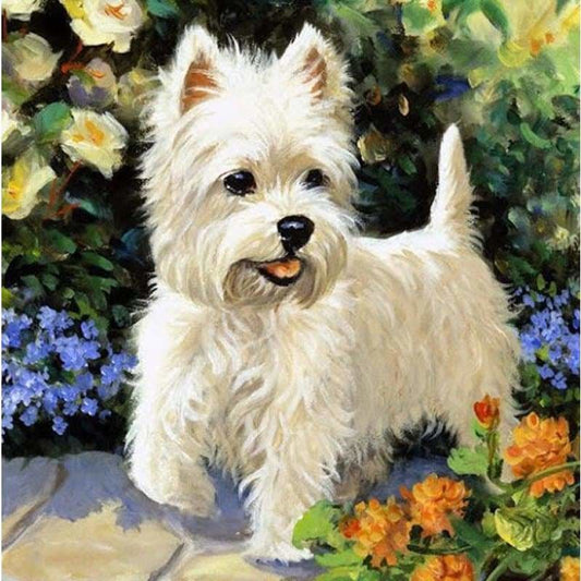 Oil Painting Style Rhinestone Dog Full Drill - 5D Diy