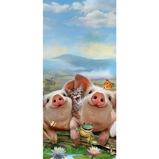 Piggy Farm Selfie- Full Drill Diamond Painting - Special 