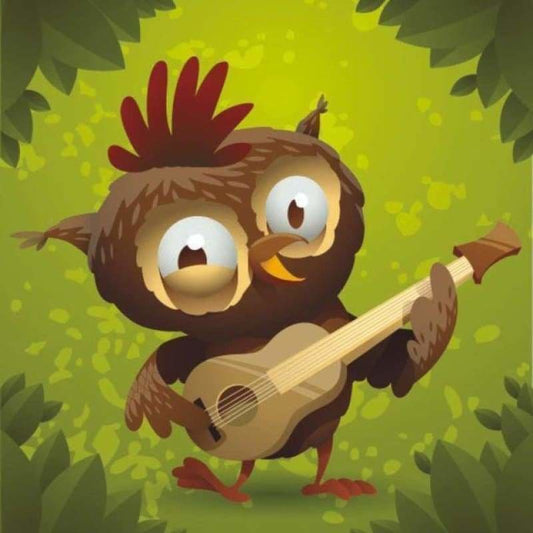 Rhinestone Painting Cartoon Funny Owl Full Drill - 5D Diy