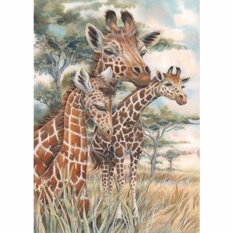 Full Drill - 5D DIY Diamond Painting Kits Happy Family Giraffe - NEEDLEWORK KITS