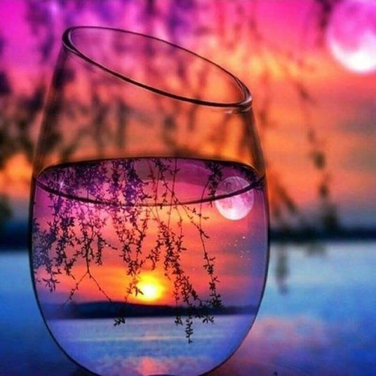 Special Colorful Bottles And Sunset Full Drill - 5D Diy