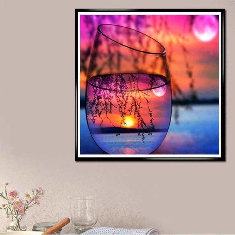 Special Colorful Bottles And Sunset Full Drill - 5D Diy 