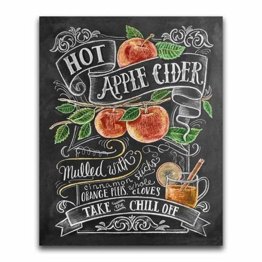 Special Full Square Diamond Blackboard Fruits Full Drill -