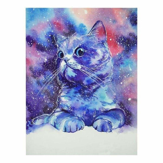 Full Drill - 5D DIY Diamond Painting Kits Watercolor Cute Proud Cat - NEEDLEWORK KITS