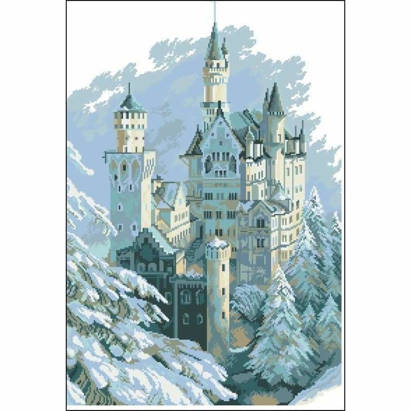 Full Drill - 5D DIY Diamond Painting Kits Watercolor Landscape Castle NA0027 - NEEDLEWORK KITS