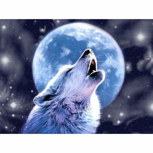 Full Drill - 5D DIY Diamond Painting Kits Wolf Moon Starry UK - NEEDLEWORK KITS